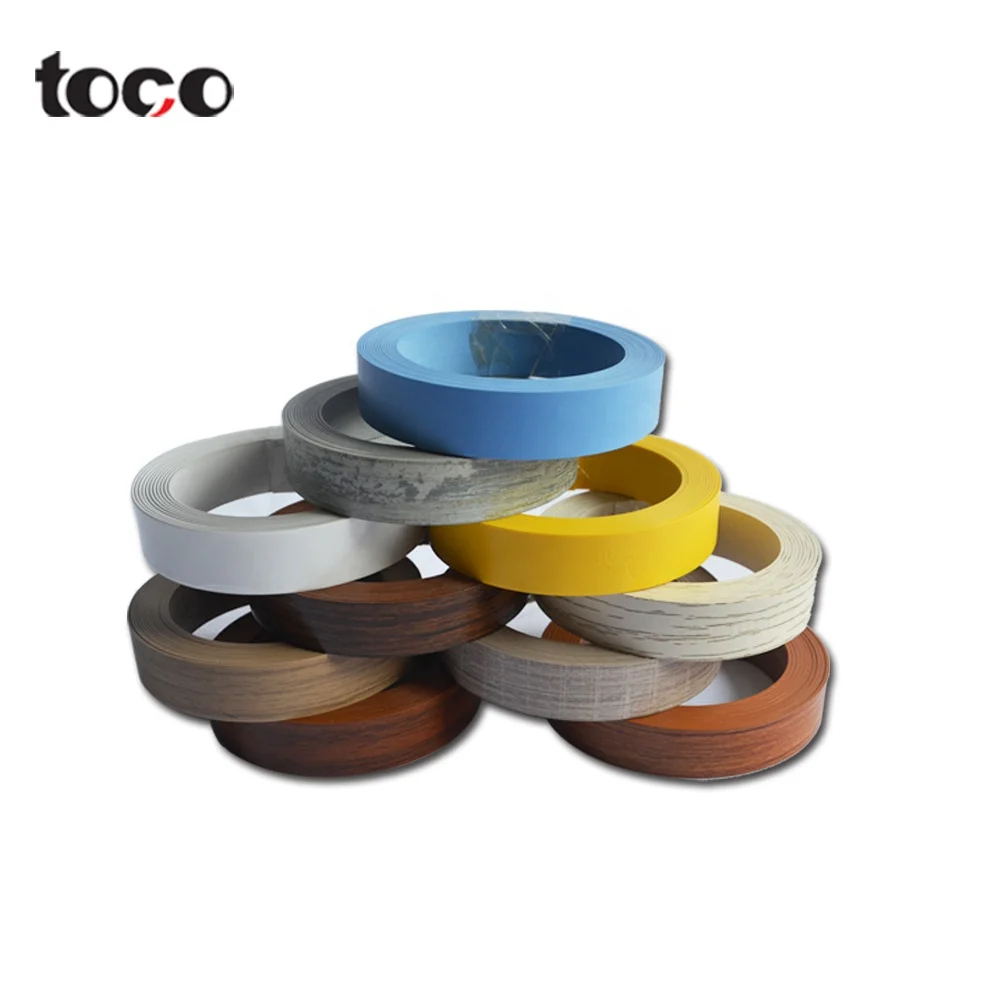 Toco Factory Trade Assurance Natural Wood Veneer  Mdf Board Paper Preglued Melamine Pvc Edge Banding Tape For Furniture