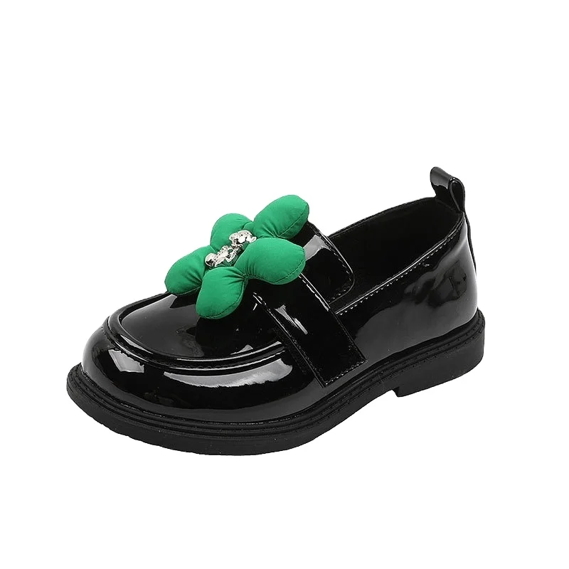 CUSTOM Wholesale Children Teenagers Boy Girl School Black Kids Leather Shoes