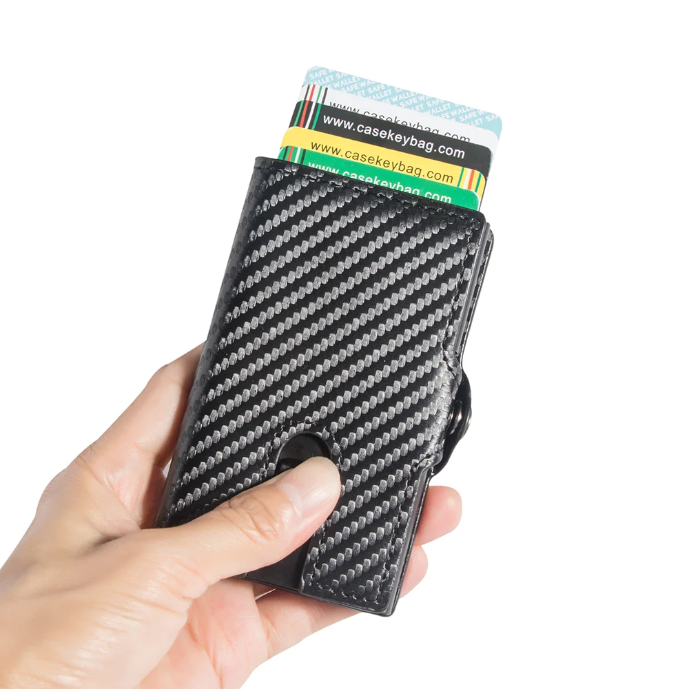 Минималистичные кошельки кошелек для карт гибридные RFID мужчин выдвижной тонкий алюминиевый держатель кредитных