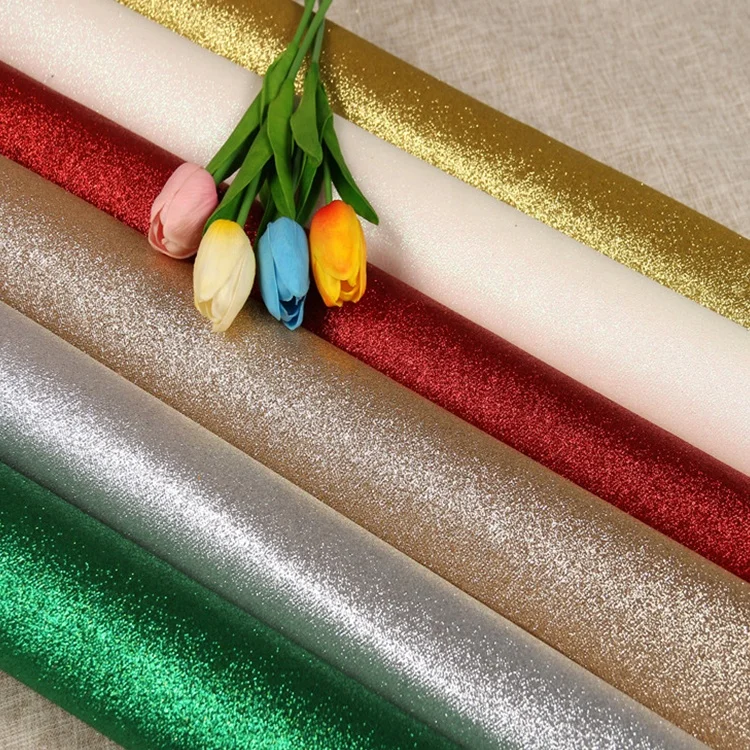 Free Examples of Non Woven Fabrics Shiny 100% Polypropylene Glitter Nonwoven Fabric