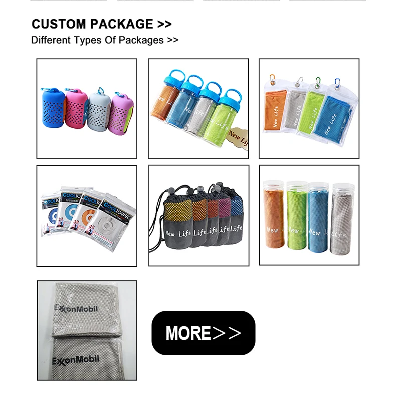 Custom Cooling Towel Colorful Summer Sports Towel 30*90 CM Silicone Bag Case Ice Cooling Cold Sense Towel