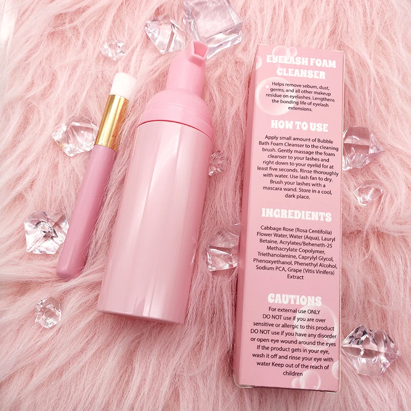 wholesale foam bottle for eyelash shampoo with bottle private label and foaming brushes kit
