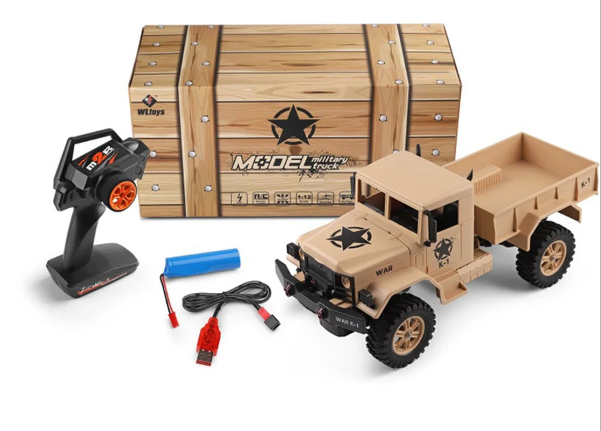 Wltoys 124302 1/12 Rc Car 2.4Ghz Electric Four-Wheel Drive Military Truck Full Scale Military Off-Road Rc Car Toys