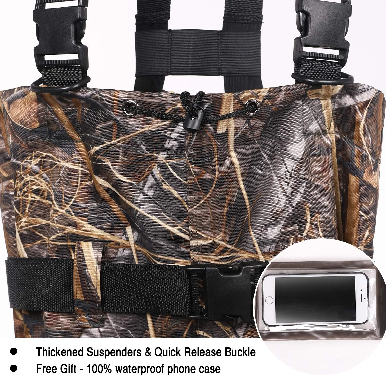 FISHINGSIR Nylon PVC Bootfoot Fishing Waders Chest Waders