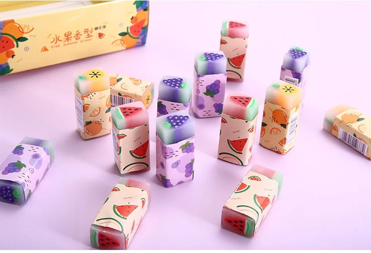 Cute Fruit Erasers Pvc Scented Eraser School Supplies Stationery Gifts Eraser For Children