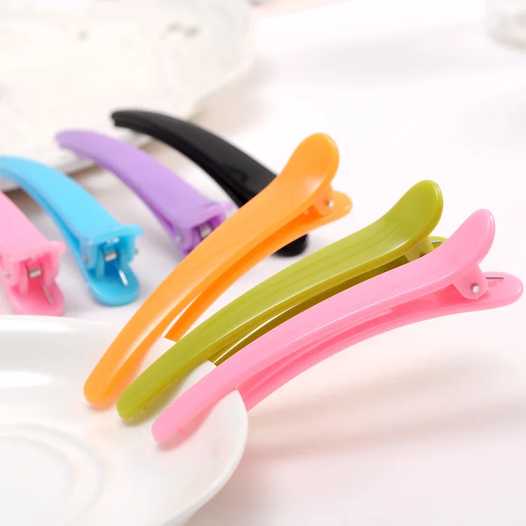 Factory Price Wholesale 8cm Large Size Professional Hair Styling Fix Color Plastic Duck Bill Hair Clip