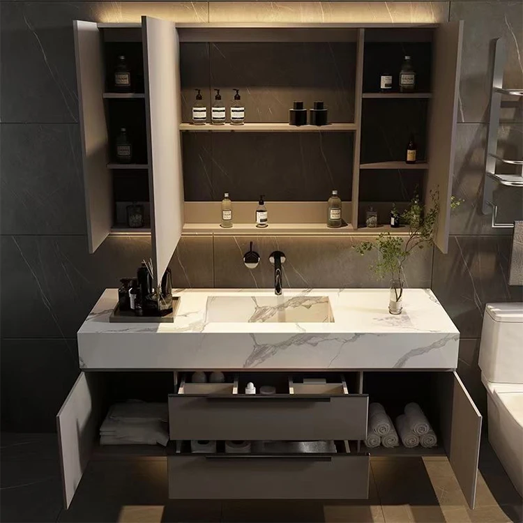 Customized Size Plywood Carcase Material Cheap Single Piece Bathroom Cabinet Furnitures