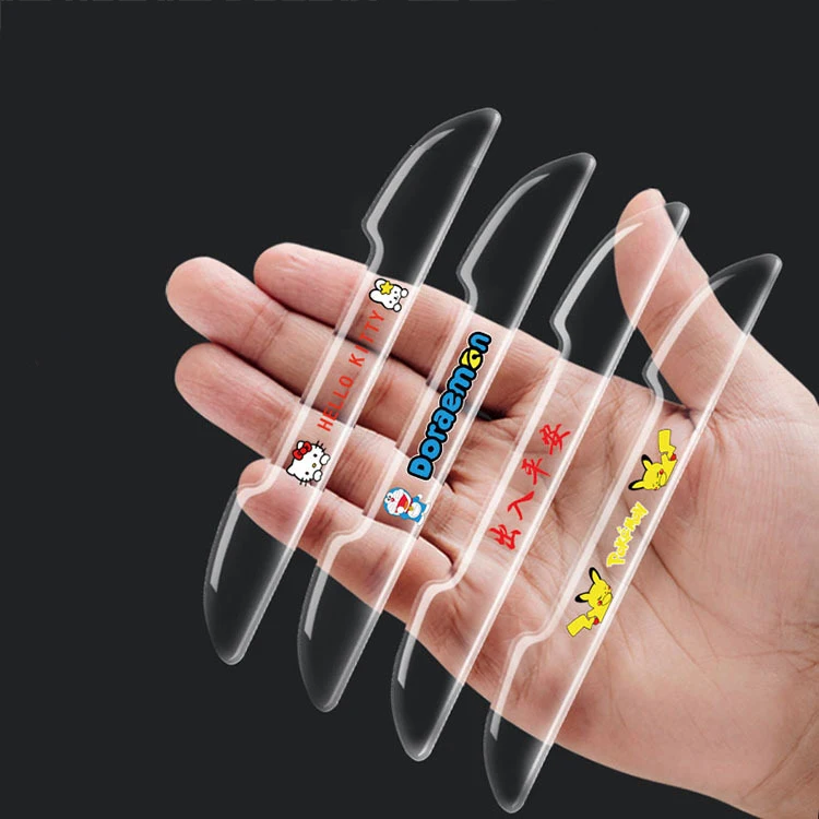 4PCS/SET Transparent Anti-collision Protector Bar Stickers Side Edge Protection Guards Rear View Mirror Cover Protection Strip