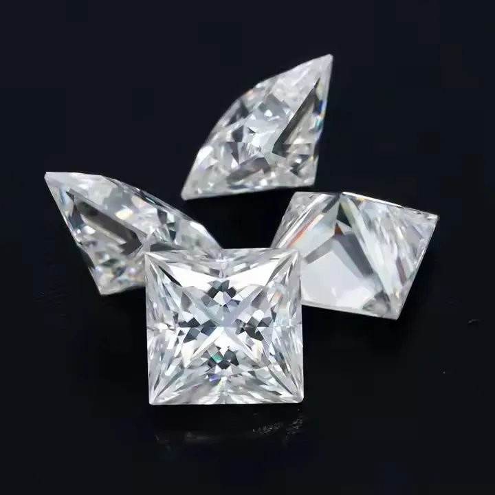 Оптовая продажа VVS1 VVS2 D 1-3CT принцесса вырезать белый свободный синтетический алмаз GIA HPHT CVD лабораторный Выращенный