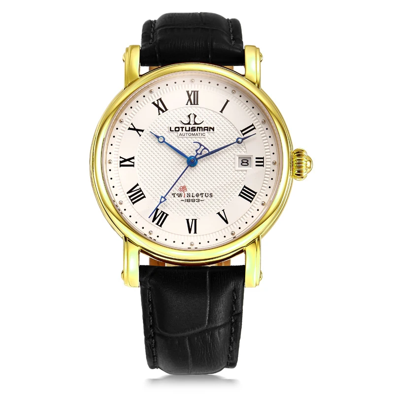 Man Mechanical Watch Max Price Pu Leather Band Water Resist Auto Date Simple Advertising Watch Set