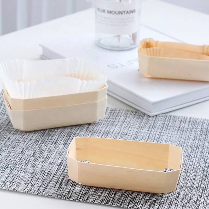 hot sale reusable poplar bark wood cake mold european cupcake bread baking mould