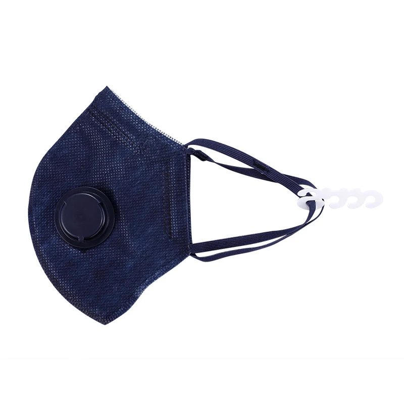 Molded Nonwoven KN95 Black  Smoke Protection Respirator with Valve Disposable Dust Protective Mask Industrial Use