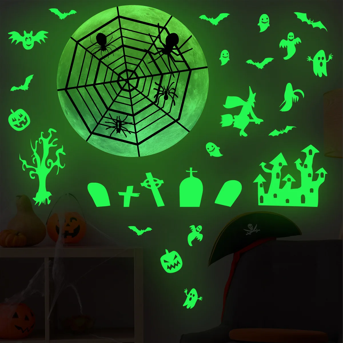 
Halloween decorative sticker diy halloween gift removable window sticker 