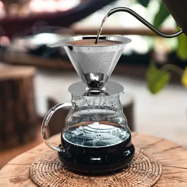 1-2/3-4 CUPS Stainless steel coffee dripper Stainless Steel Cone pour over coffee filter