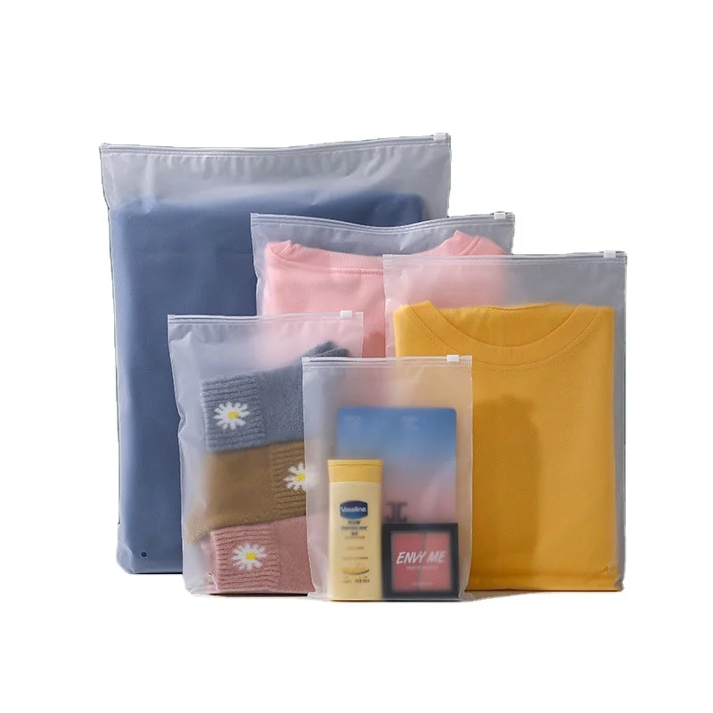 Custom Logo Clear Matte Zip Lock Plastic Underwear Zipper Bikini Swimming Clothes Packaging Bag