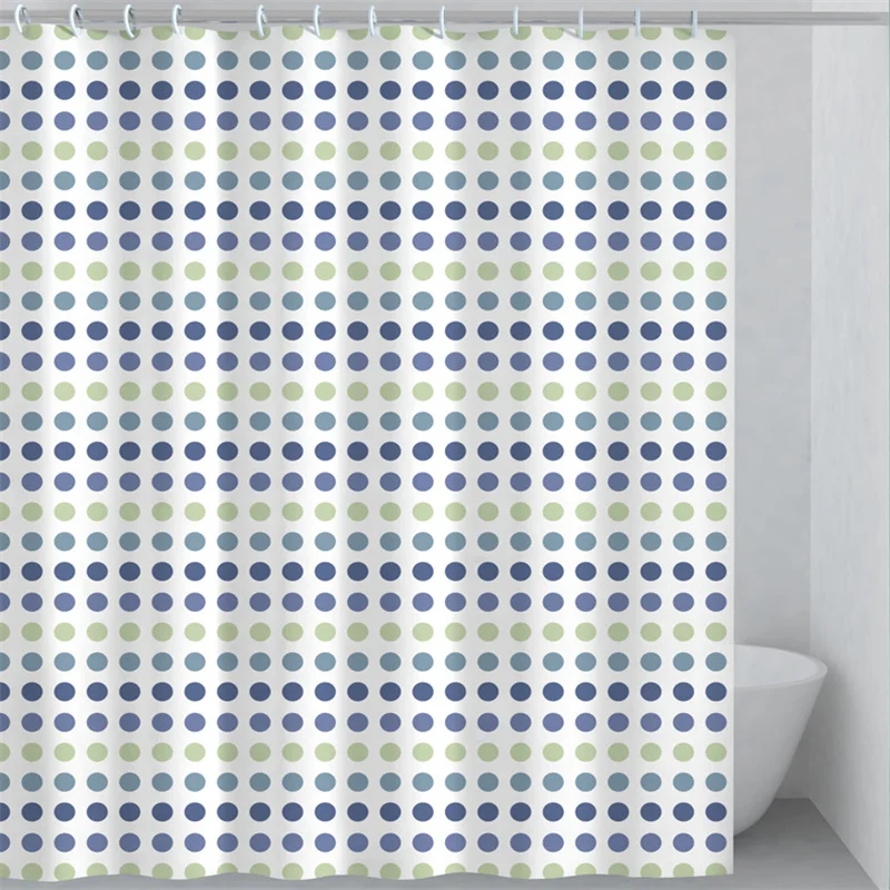 Factory Wholesale Modern Simple Geometric Black And White Checkered Shower Curtain, Built-in Large Ring Hookless Shower Curtain