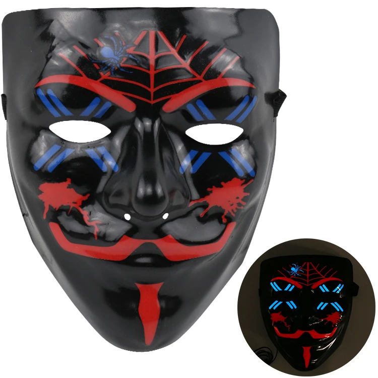 
2021 Amazon Hot Sale Halloween EL Wire Mask LED Rave Party Mask for Cosplay And Halloween 