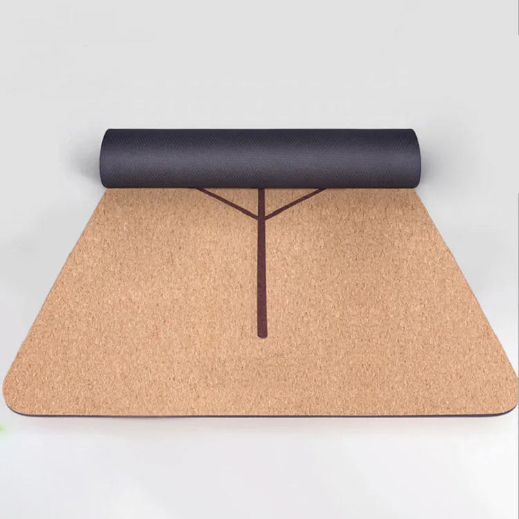 Factory Price Good Quilted Eco Natural Rubber Cork Yoga Mat For Hot Yoga Exercise