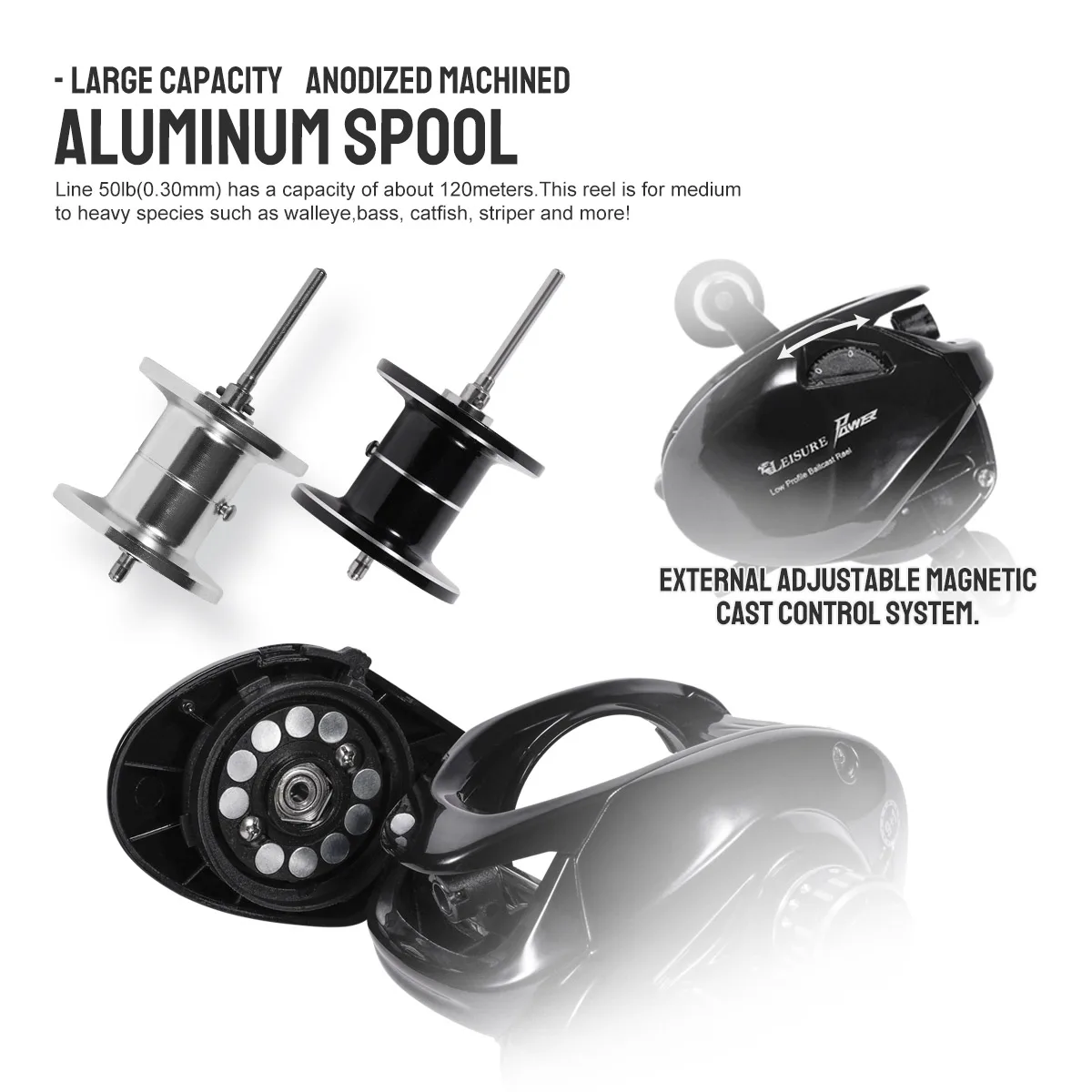 Noeby 2023 High-Performance Baitcasting Reel 7.5:1 13KGS with Durable Heat Resistant Line Guide