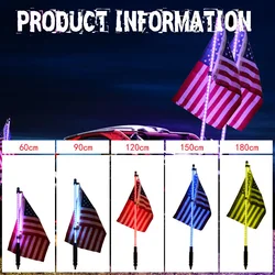 Remote RF Control Antennas Whips Lamp Accessories 360 Degree Spiral LED Whip Lights for UTV Off-Road Vehicle ATV