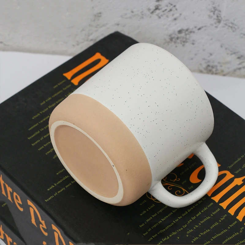 Best selling 2025 handmade color glazed Dipped Glaze 12oz ceramic mugs pink ceramic coffee cup milk mug pottery cup