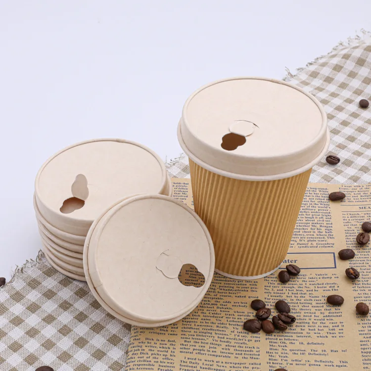 Biodegradable paper cup lid cover,Disposable craft paper lid,compostable coffee cup lid