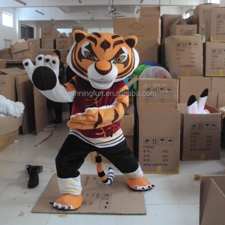 Wholesale Cartoon Performing Funny Walking Costume For Sale, The Kung Fu Tiger Mascot Costume Cosplay For Party