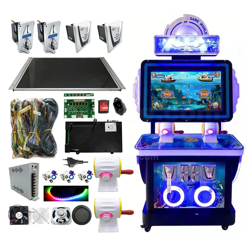 Coin Operated 2 players Sheep Fishing Kids Game Machine kit For  With Joystick Catcher Button and Motherboard With Wires Cable