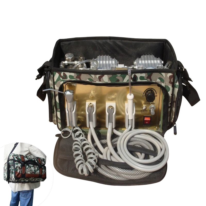 Cheap Portable 4 Brackets Turbine Students Suitcase Air Compressor Veterinarian Mobile Dental Unit With Bag Portable Dental Unit