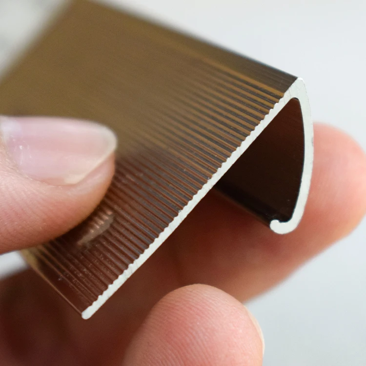 Foshan Factory Direct Aluminum Carpet Trim Edge Strip Rounded Stair Nosing Edging Trim