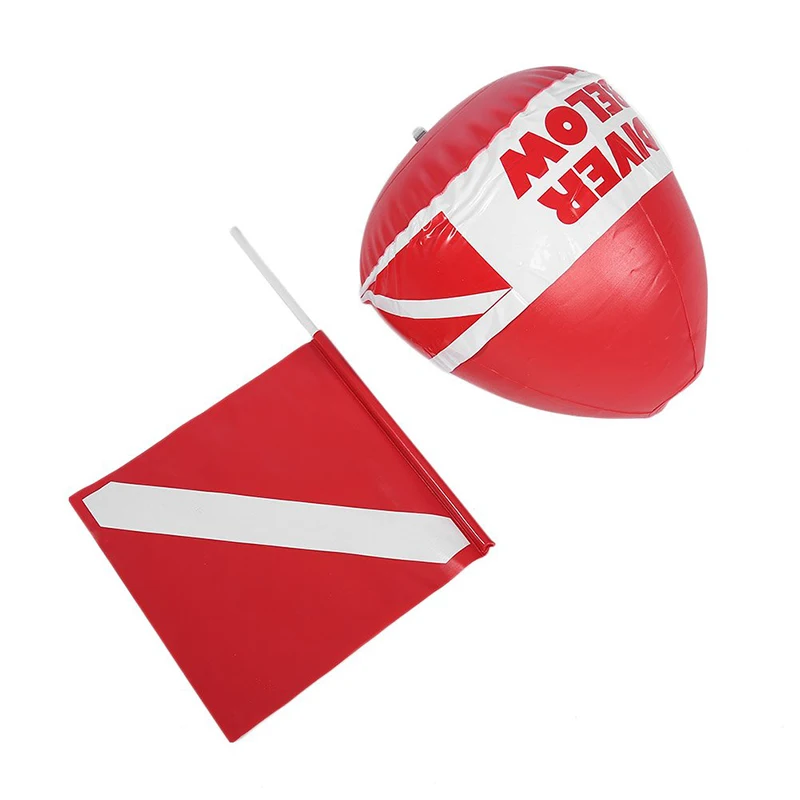 New Product Low Price Inflatable High Visibility Buoy Ball Diver below Ball with PVC Safety Dive Flag for Diving Enthusiasts