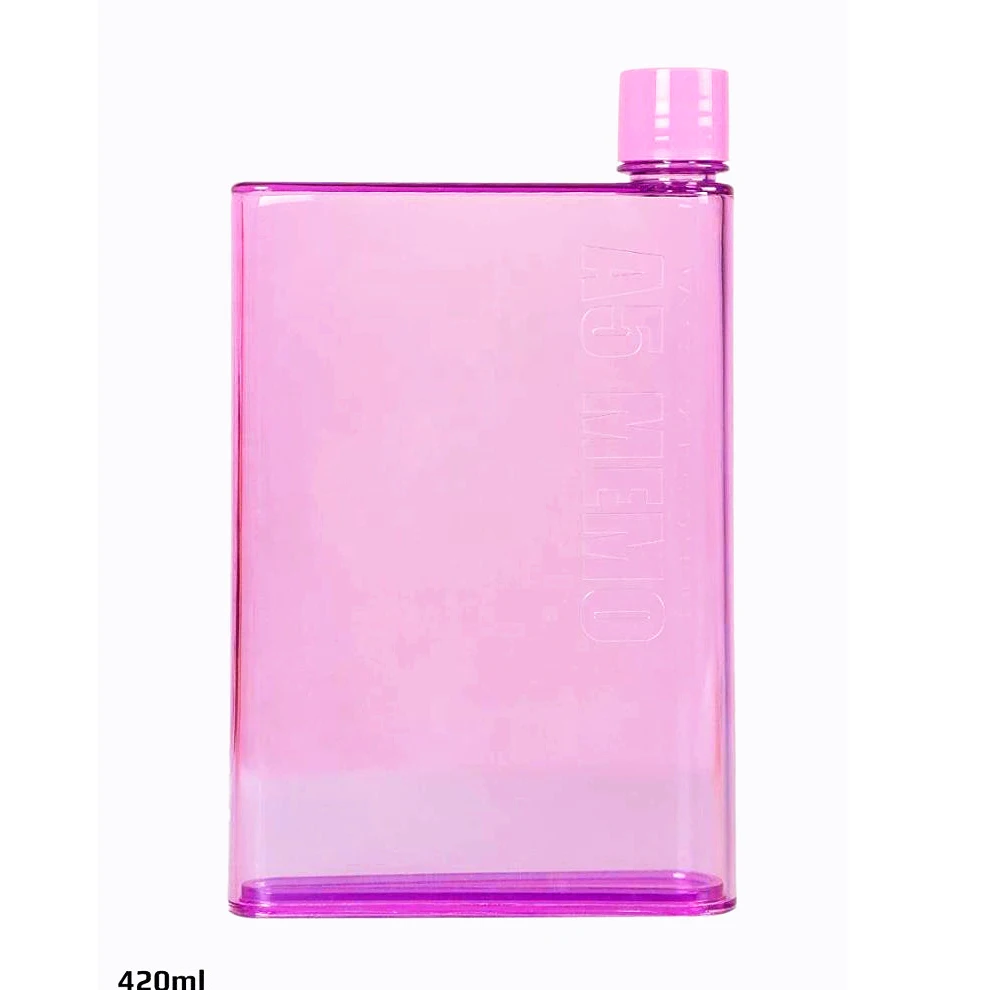 Портативная прямоугольная пластиковая прозрачная цветная фляжка мини-размера A6 с рекламным