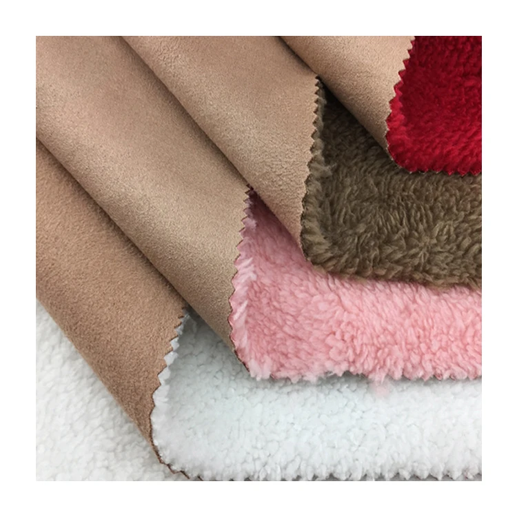 Высококачественная трикотажная фланелевая ткань, однотонная окрашенная замшевая ткань, скрепленная бархатная ткань для ветровки и зимнего пальто