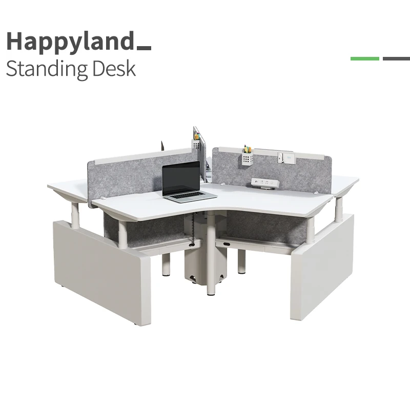 9DF3A-W-230 Modern Home Office Furniture Ergonomic Electric Height Adjustable Workstation Standing Desk Frame For 3 Person Staff