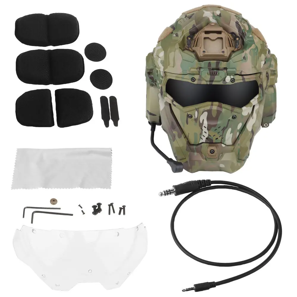 2025 Wholesale Outdoor Casco Protector Built-in Headset W-Ronin Party Helmet II Safety Full Face Tactical Mask Helmet