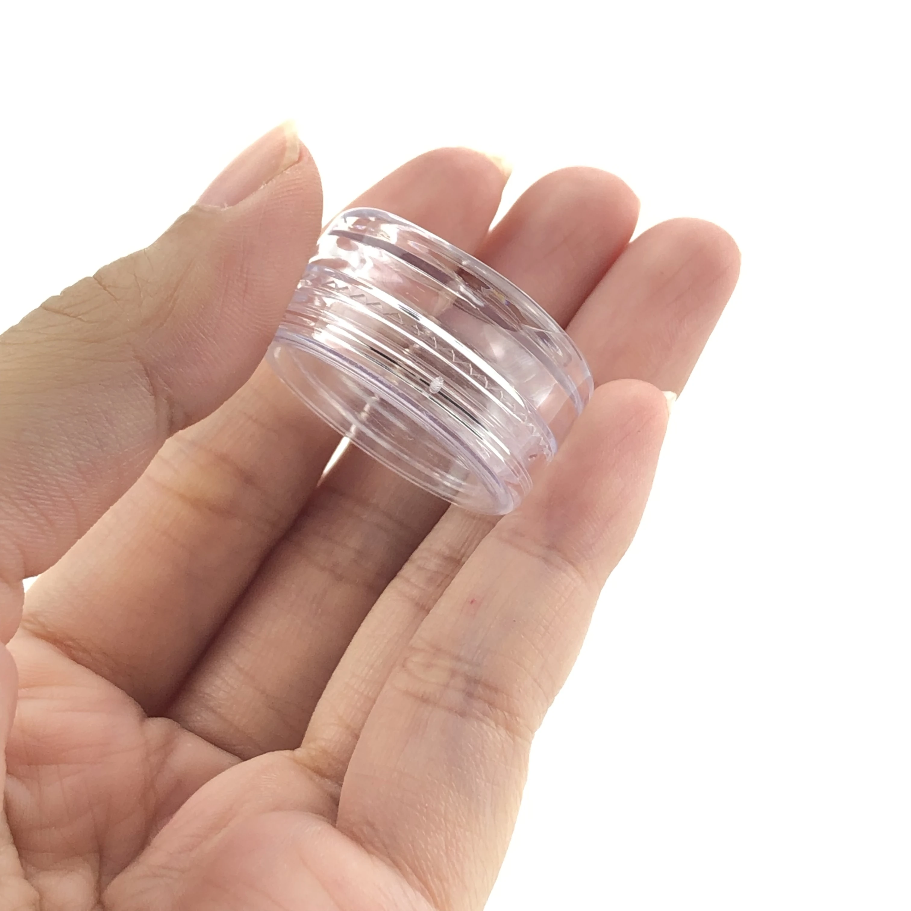 Clear red pink green yellow black blue  cosmetic cream 3g 5g 10g 15g 20g round square bottom sample small ps plastic jar