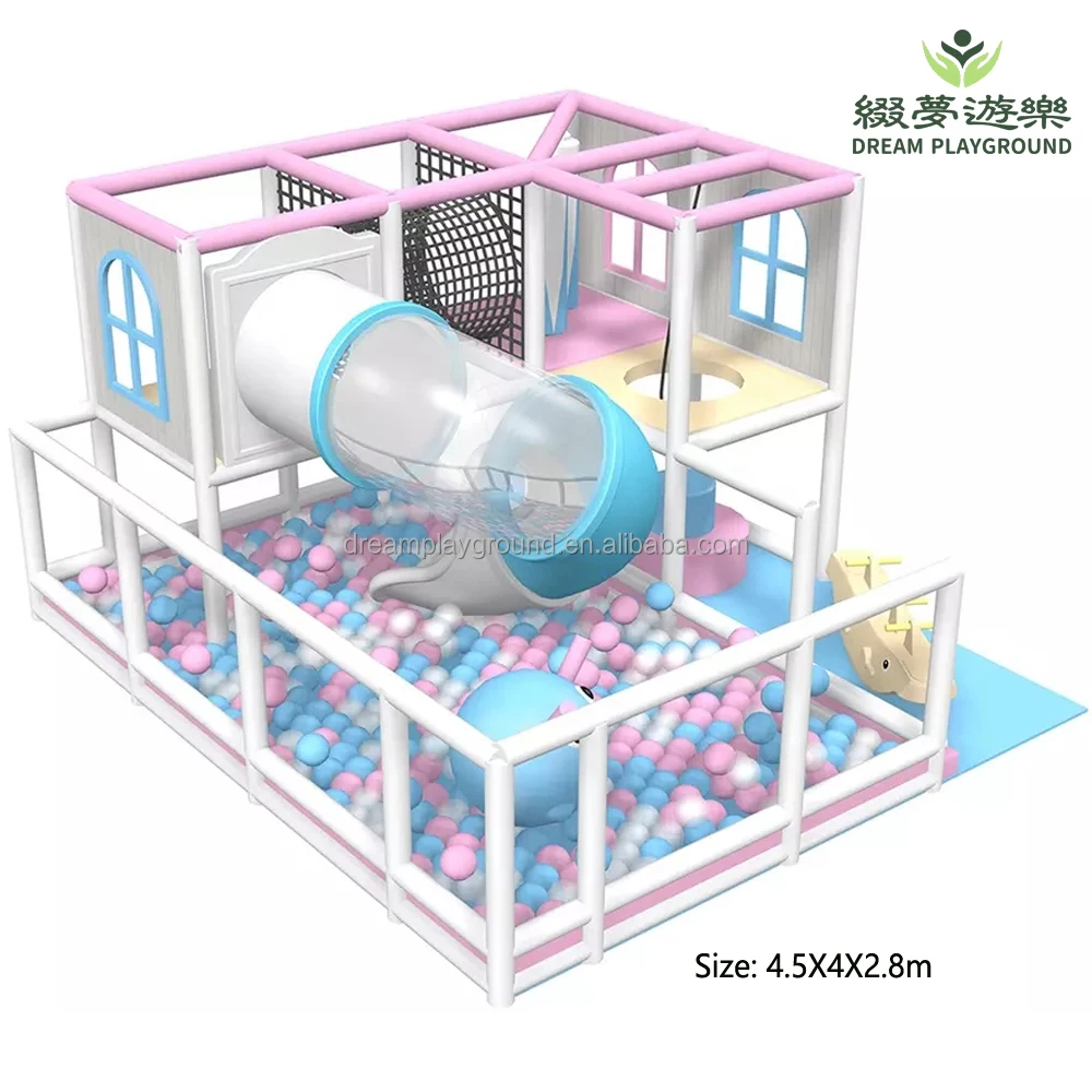 Dream customizable baby toddler children indoor small play area trampoline slide climber ball pool mini playground for kids