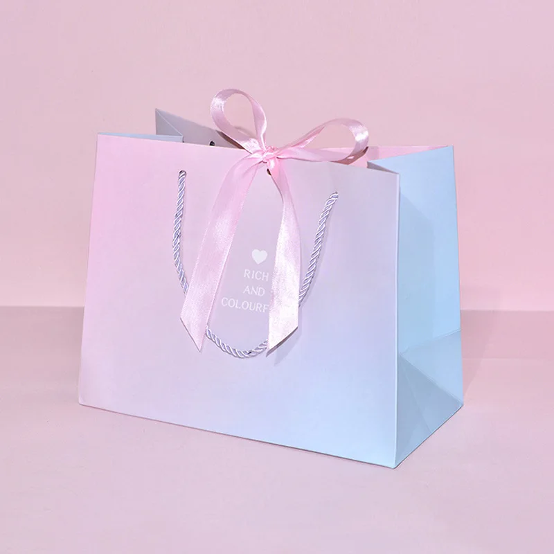 Custom logo printed luxury euro tote paper gift bag, boutique packaging shopping bag with logos, paper bags with your own logo