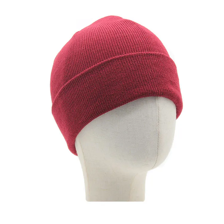 Custom Warm Bobble Knit Hats New Short Acrylic Knitted Winter Beanie Cap For Women