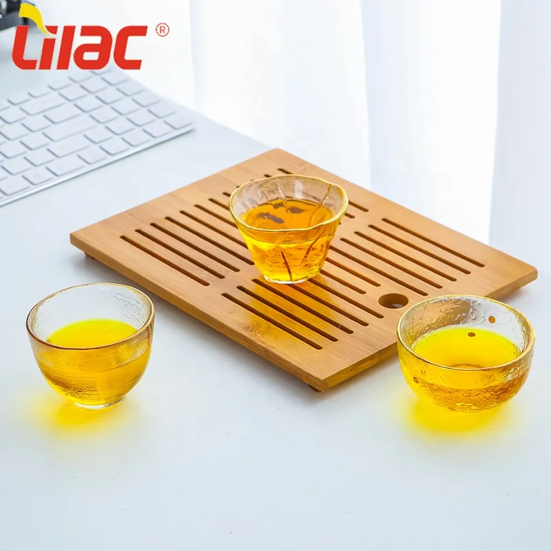 Lilac FREE Sample 65ml/90ml/80ml high quality handmade ripple gold shot glass small sake/tea cup with rim japanese