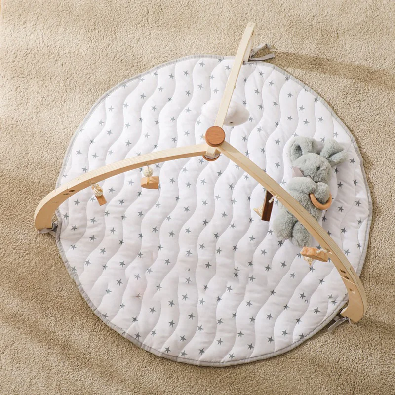 Foldable frame activity hanging wooden educational mat baby play gym montessori toy for kids montessori