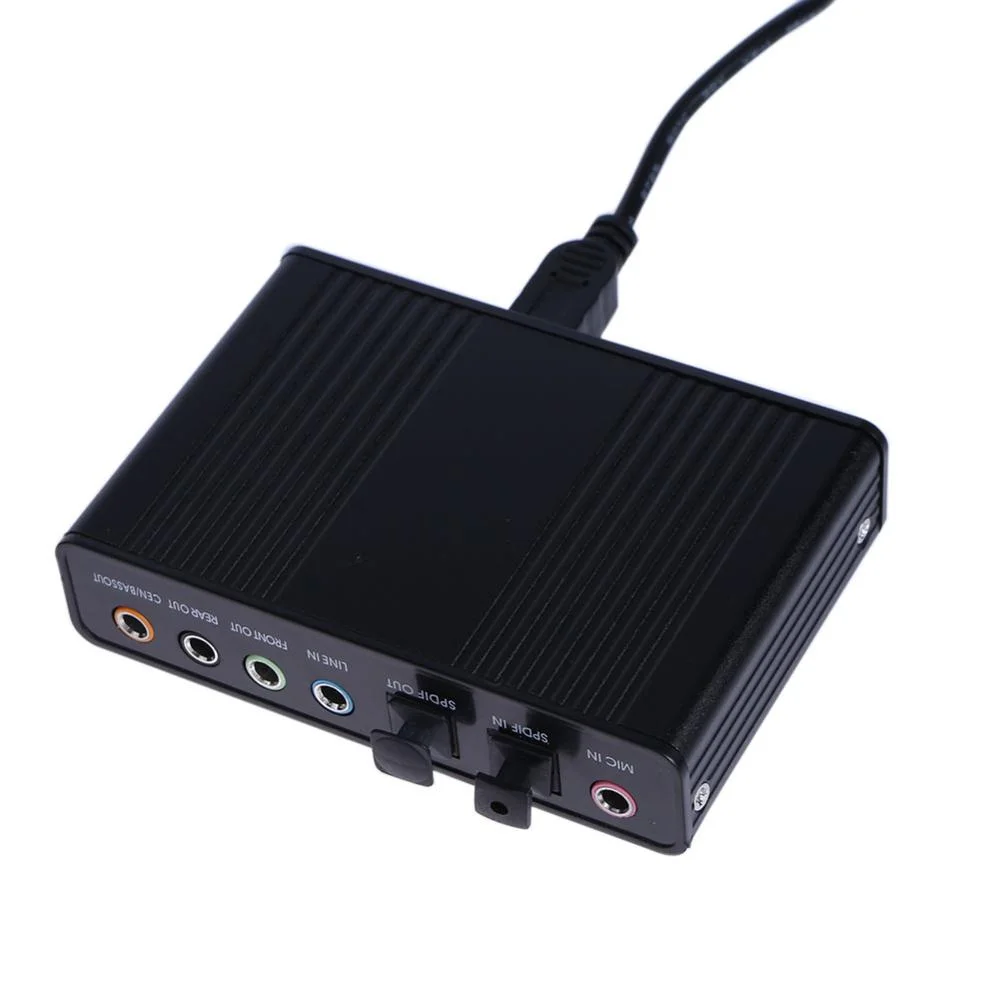 Новое поступление внешняя звуковая карта USB 6-канальная 5 1 для ноутбука ПК с драйвером CD + USB-кабель