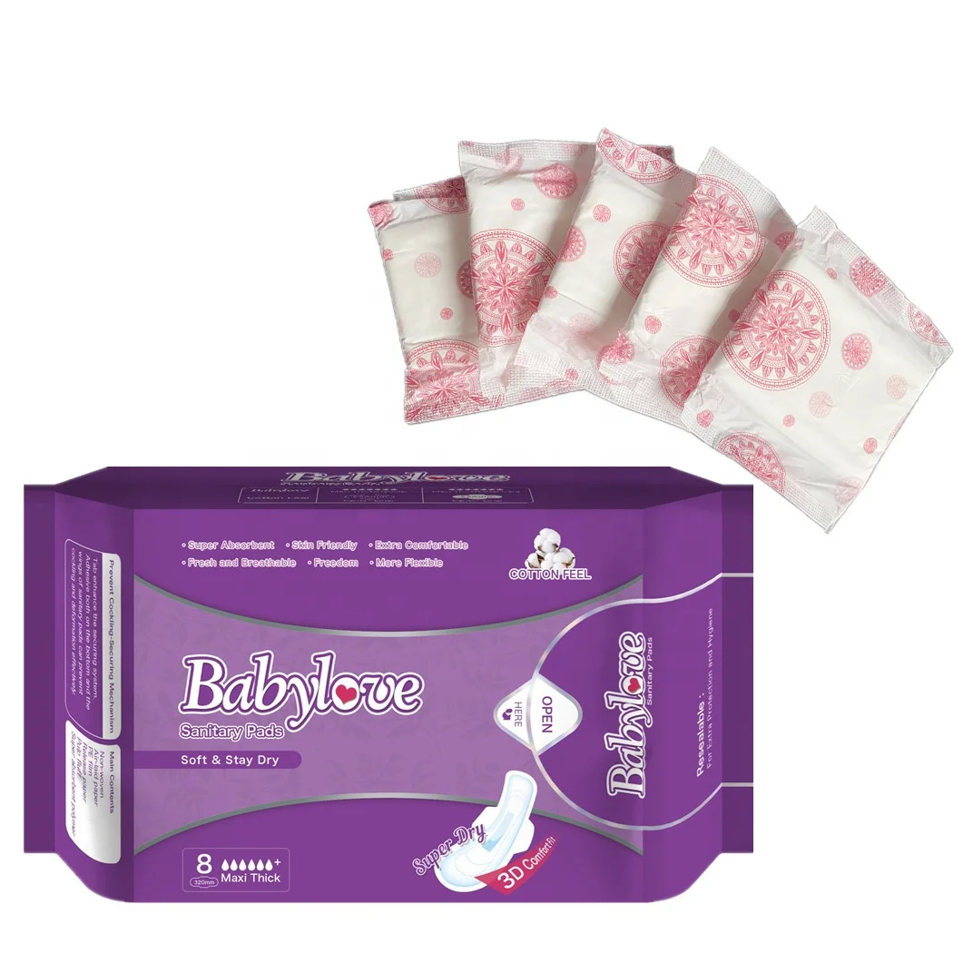 OEM Natural Soft Organic Cotton Menstrual Biodegradable Women Pads Economic Super Absorbency Sanitary Towels Supplier In China