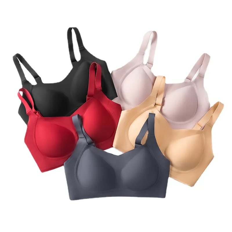 Custom Logo Adjustable Straps Gathered Shaping Beauty Back Comfortable Wireless Thin Seamless Bra
