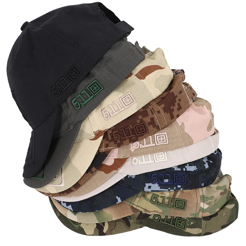 Wholesale Multi-color LOW MOQ Camo Bucket Hats Men/Camo Flat Baseball Cap Army Military Cap/ 6 Panel Baseball Cap Hat