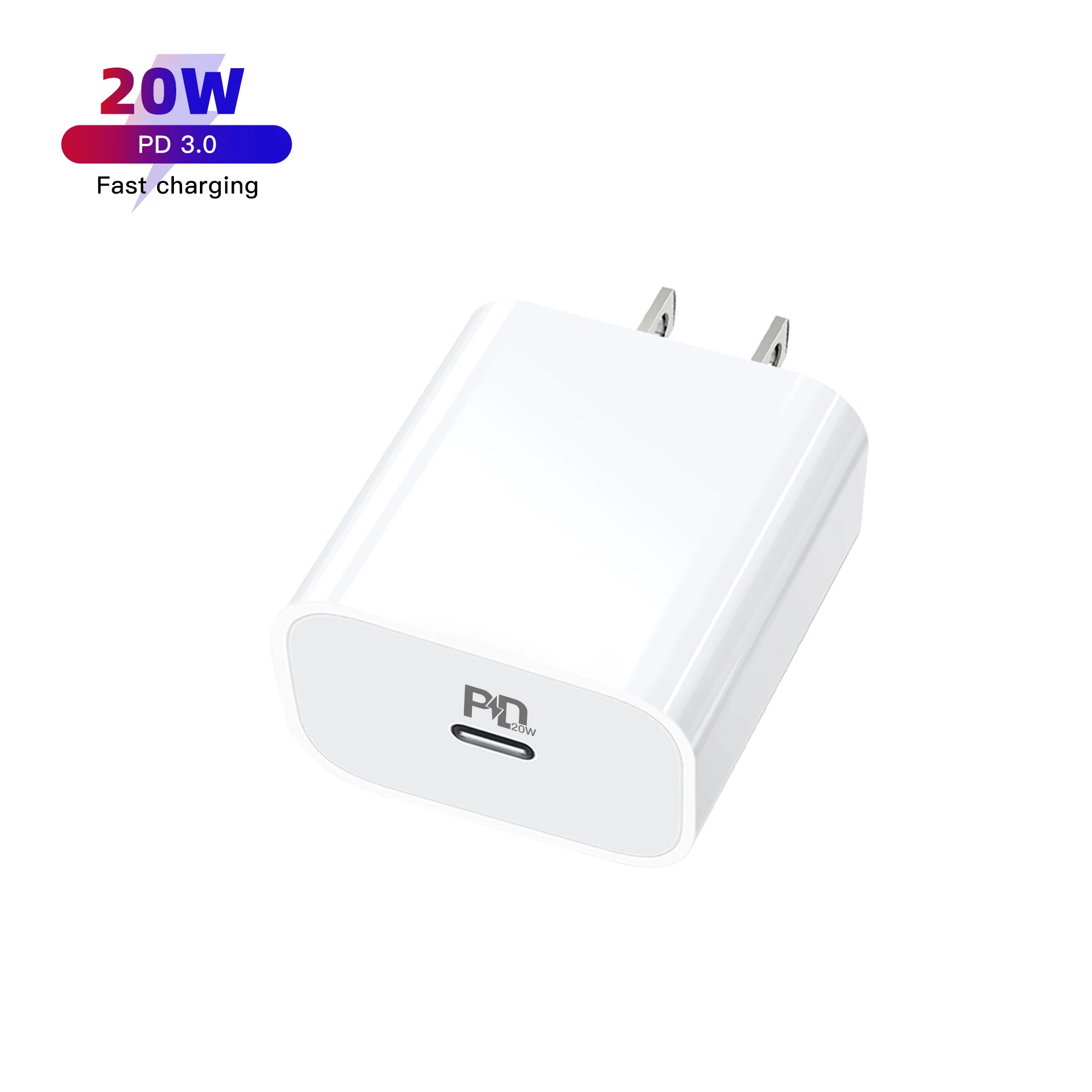  Оригинальный адаптер питания 20 Вт Usb-c зарядное устройство Pd для быстрой зарядки с кабелем Usb type-C Iphone