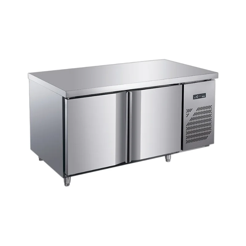 Commercial stainless steel fresh-keeping freezer cabinet Restaurant kitchen refrigeration worktable.