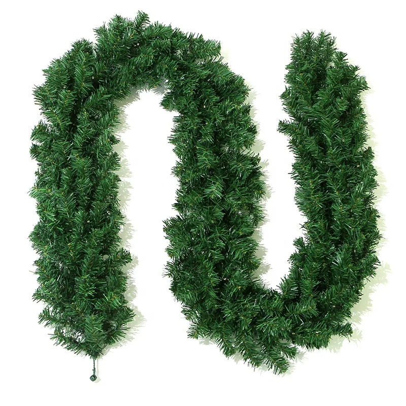 Ourwarm 9Ft Pvc Artificial  Christmas Home Decor Wreath Trees Green Hanging Door Christmas Garlands