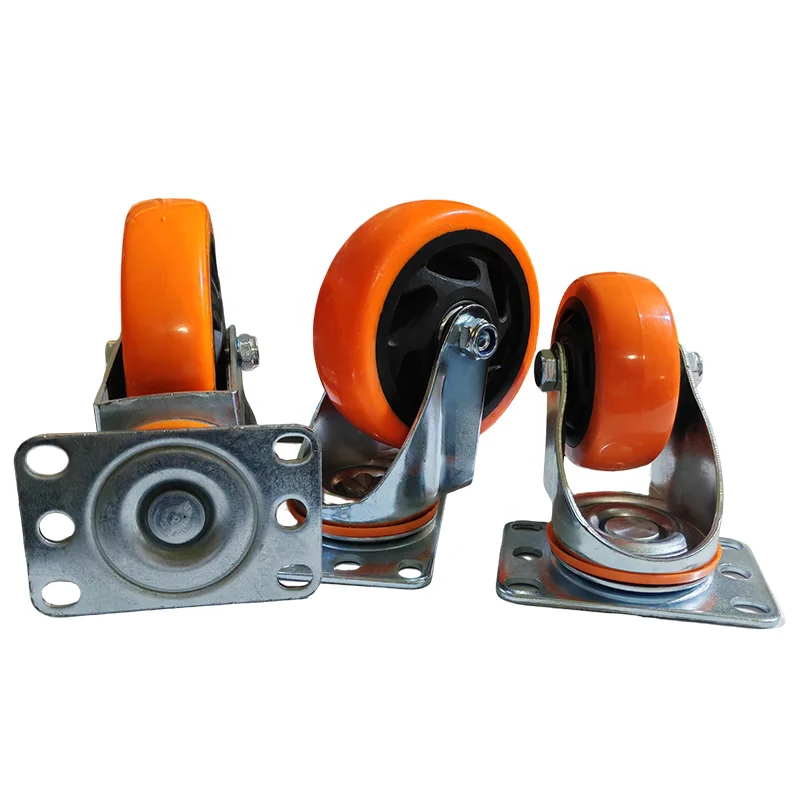Manufacturer Heavy Duty 4 Inch 5 PU PP TPR Cart Wheel Container Industrial Caster Wheels Trolley