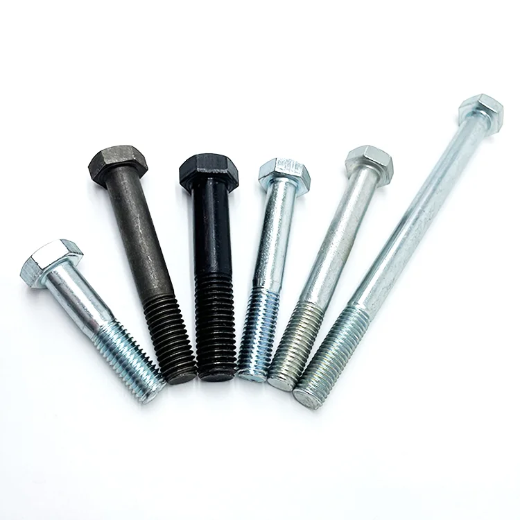 HBLJ Half Screw Black Oxide Din 931 8 Grade Nut Threaded 12 Head Bolts Astm 933 Perno Hexagonal Unf Thread Unf Hex Bolts